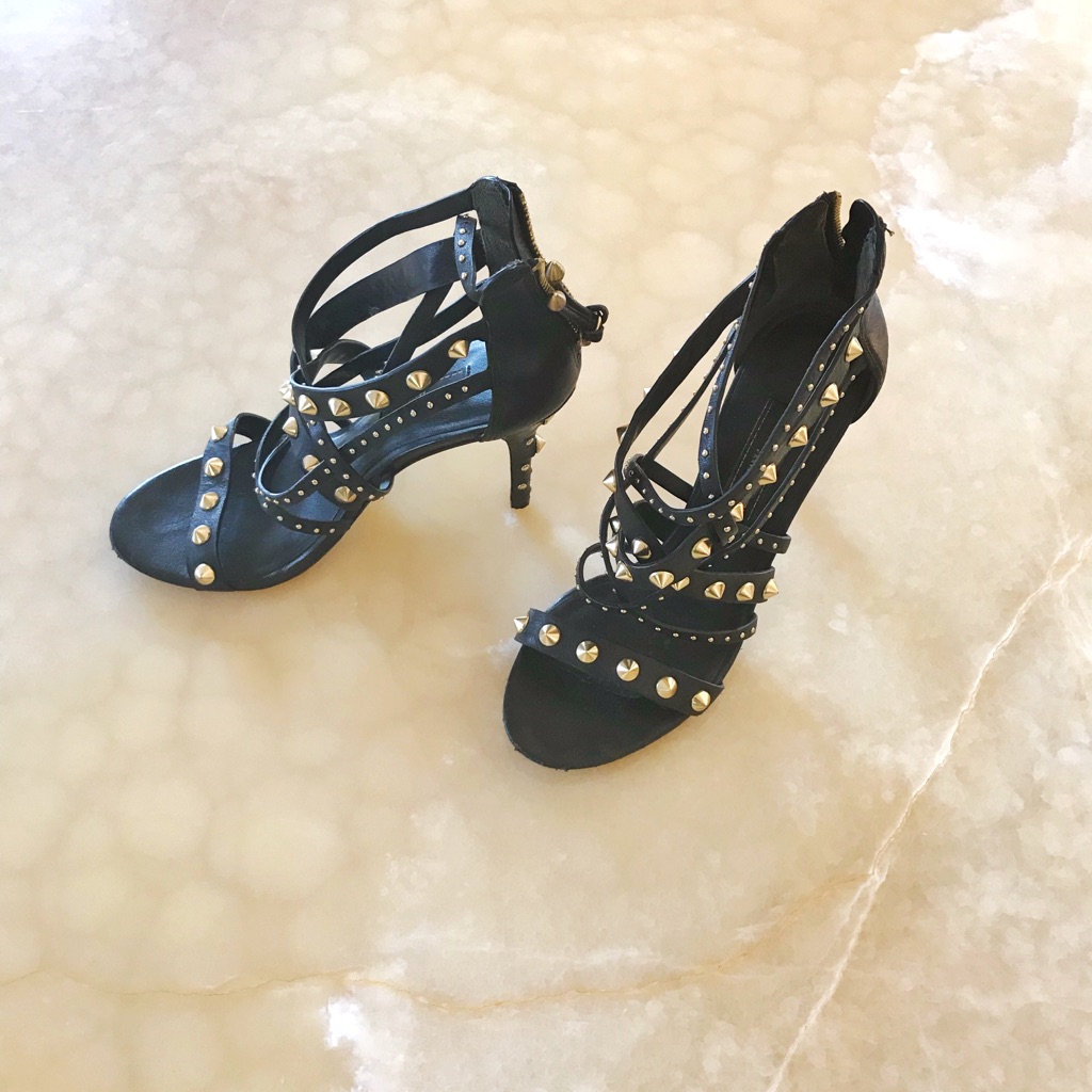 Pierre Balmain Gold Studded Sandals 36.5